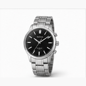Classic Black Dial Steel Watch